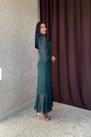 Gathered Front Chiffon Dress - Elisa - Globality Store - Women Clothes Wholesale Turkey
