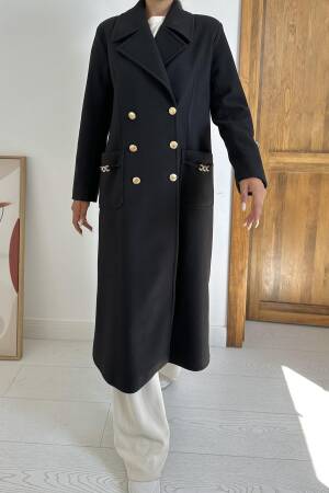 Pocket Chain Coat - Elisa - Globality Store - Women Clothes Wholesale Turkey