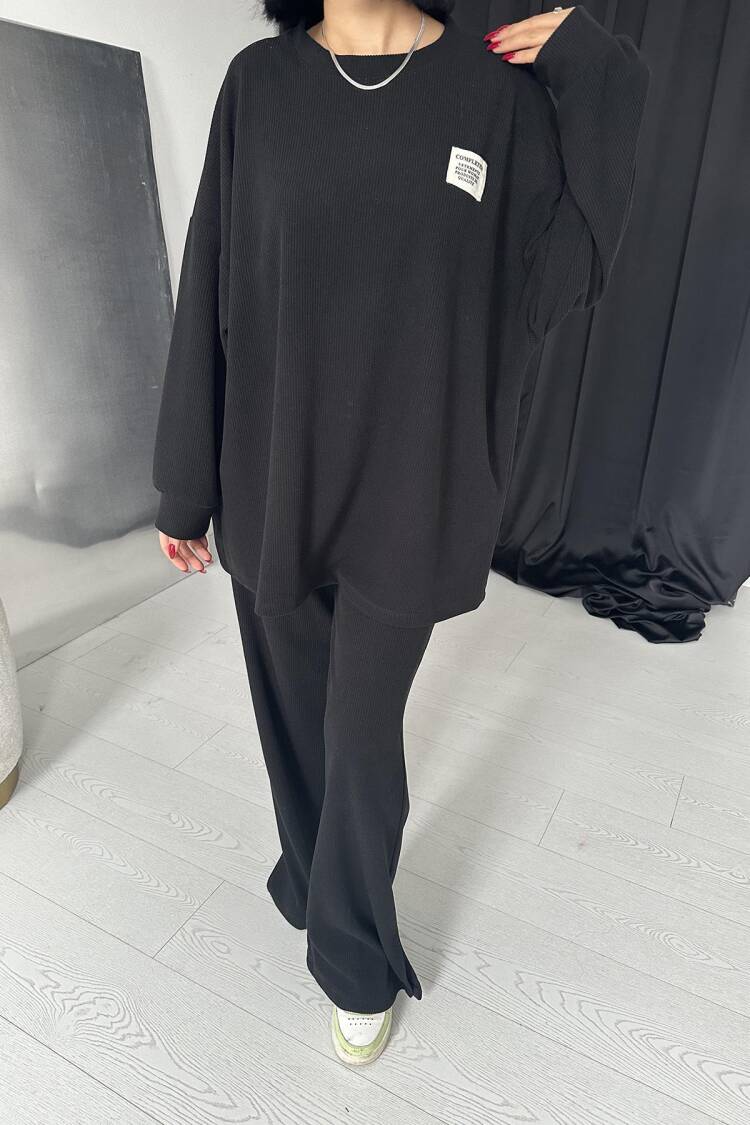 Classic Ribbed Sweater And Trousers Set