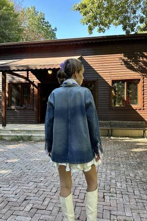 Vintage Denim Jacket - Elisa - Globality Store - Women Clothes Wholesale Turkey
