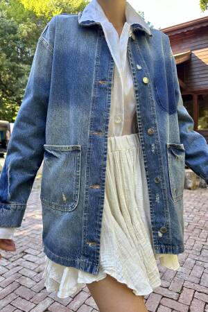 Vintage Denim Jacket - Elisa - Globality Store - Women Clothes Wholesale Turkey