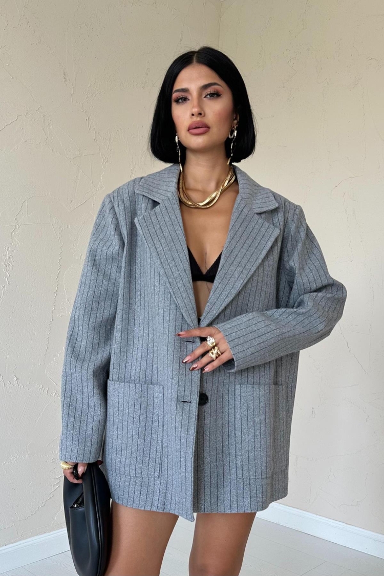 Striped Oversize Jacket