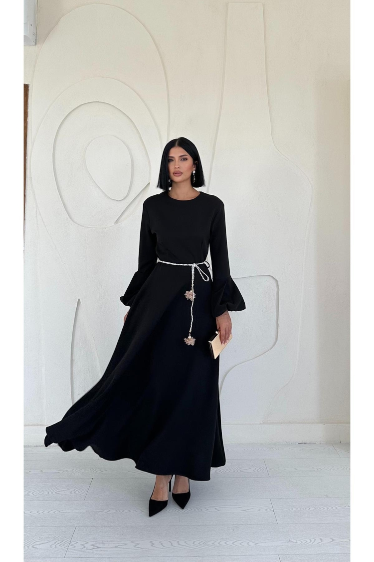 Blaon Sleeve Belted Dress