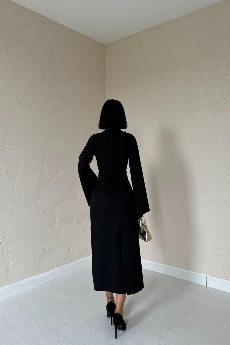 One Sleeve Dress - Black