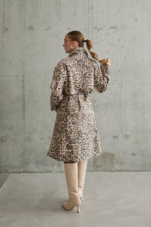Front And Back Cape Coat - Leopard - Elisa - Globality Store - Women Clothes Wholesale Turkey