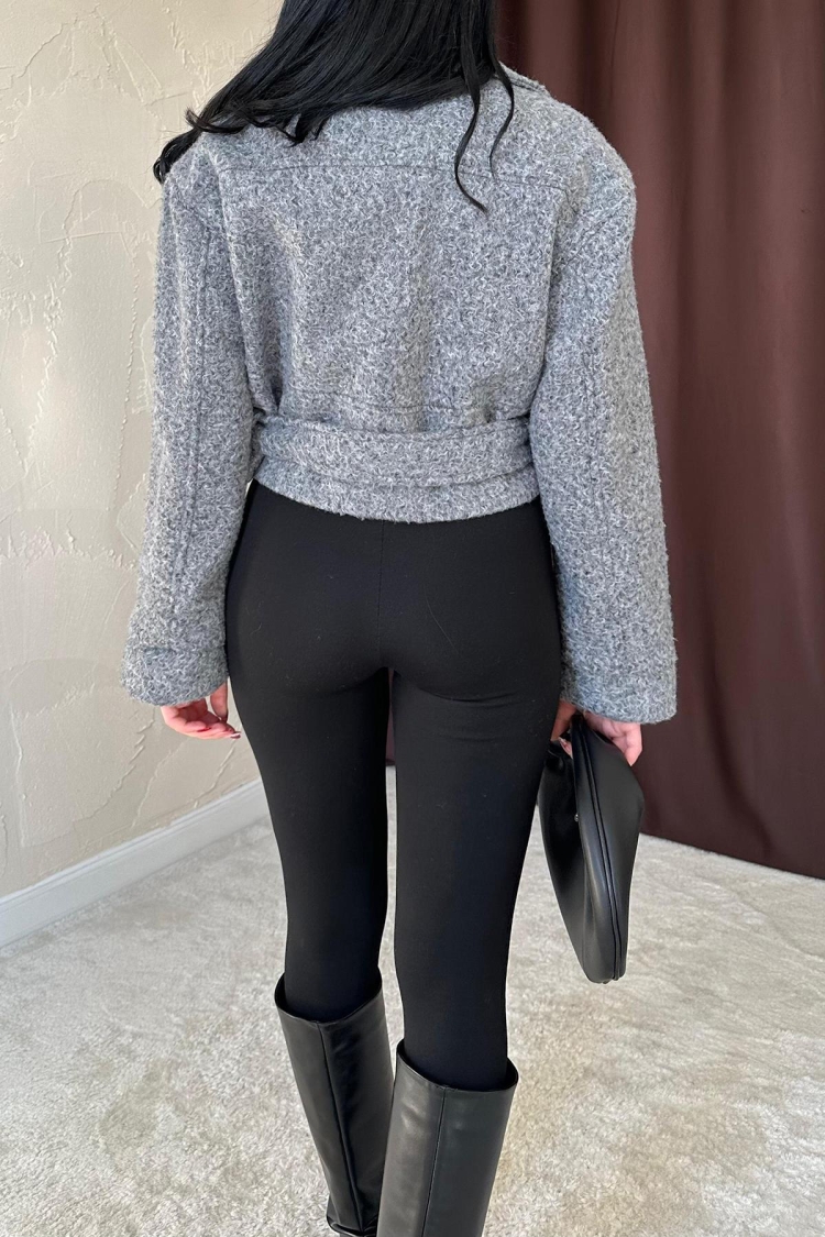 Eyelet Cachet Coat - Gray