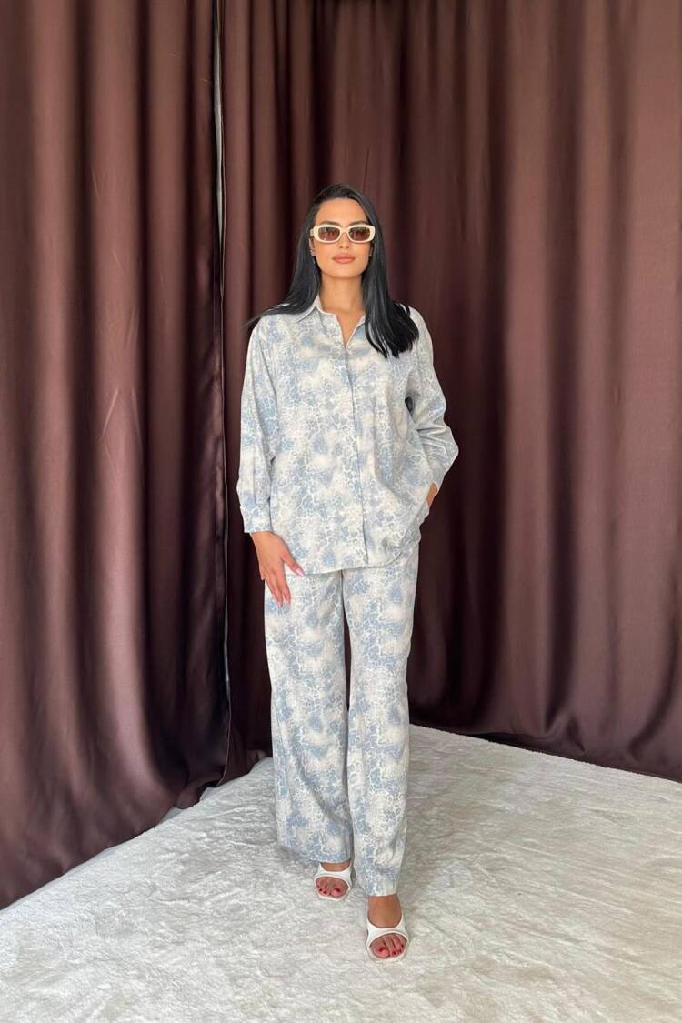 Leopard Patterned Jacket And Trousers Linen Suit