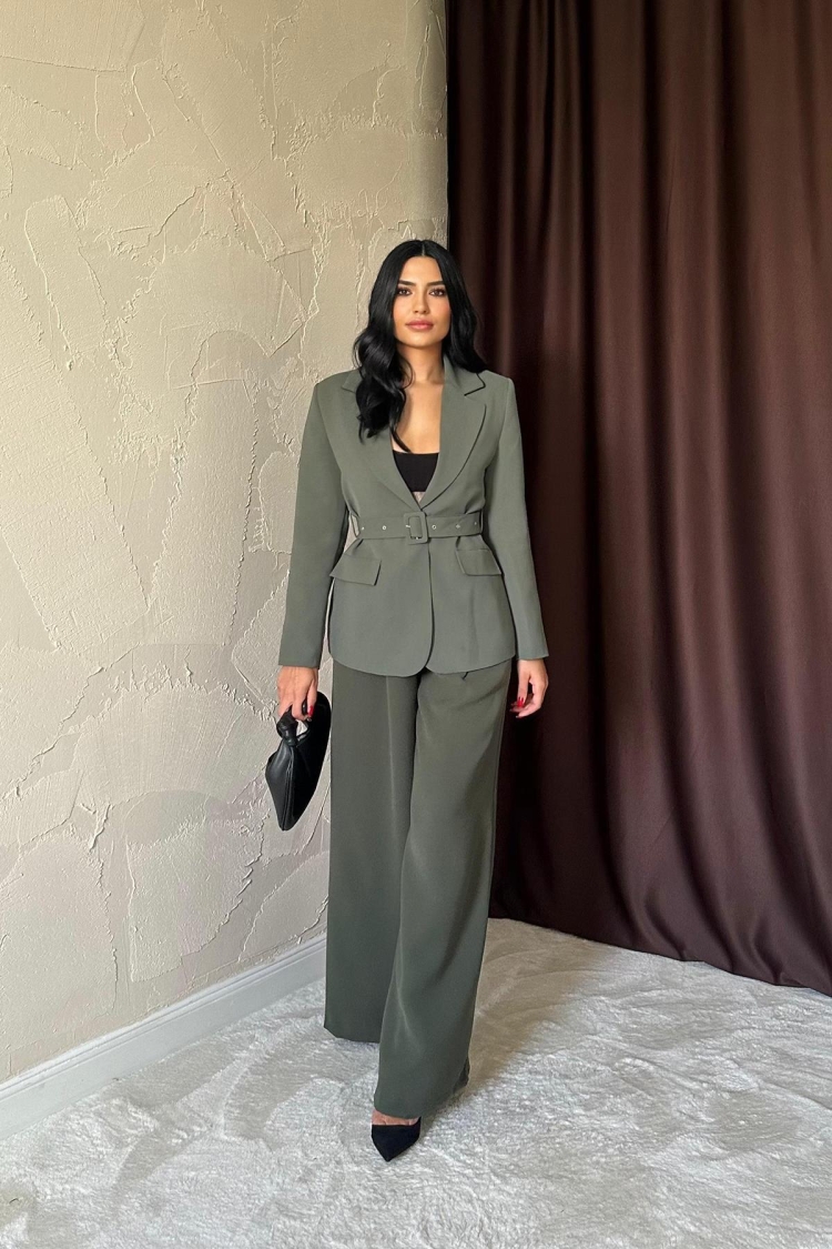 Jacket With Pocket Flap And Belt
