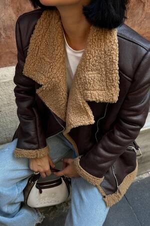 Fur Jacket With Epaulettes - Elisa - Globality Store - Women Clothes Wholesale Turkey