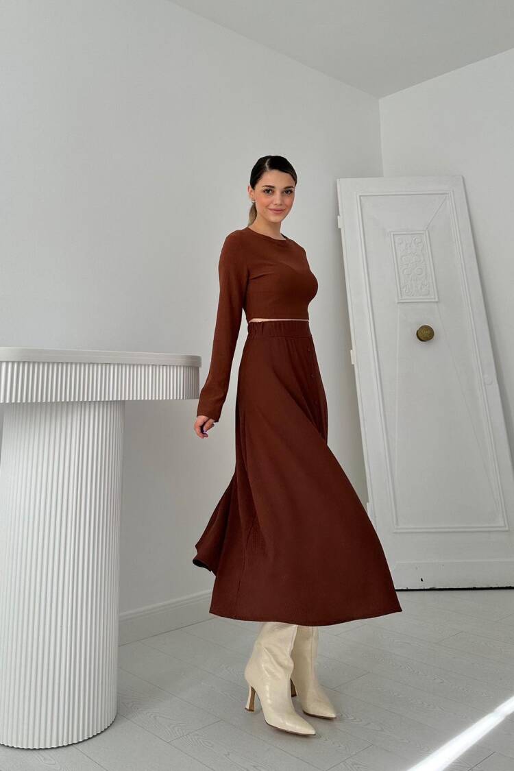Corduroy Blouse & Skirt Set