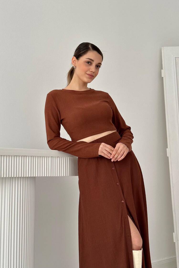 Corduroy Blouse & Skirt Set