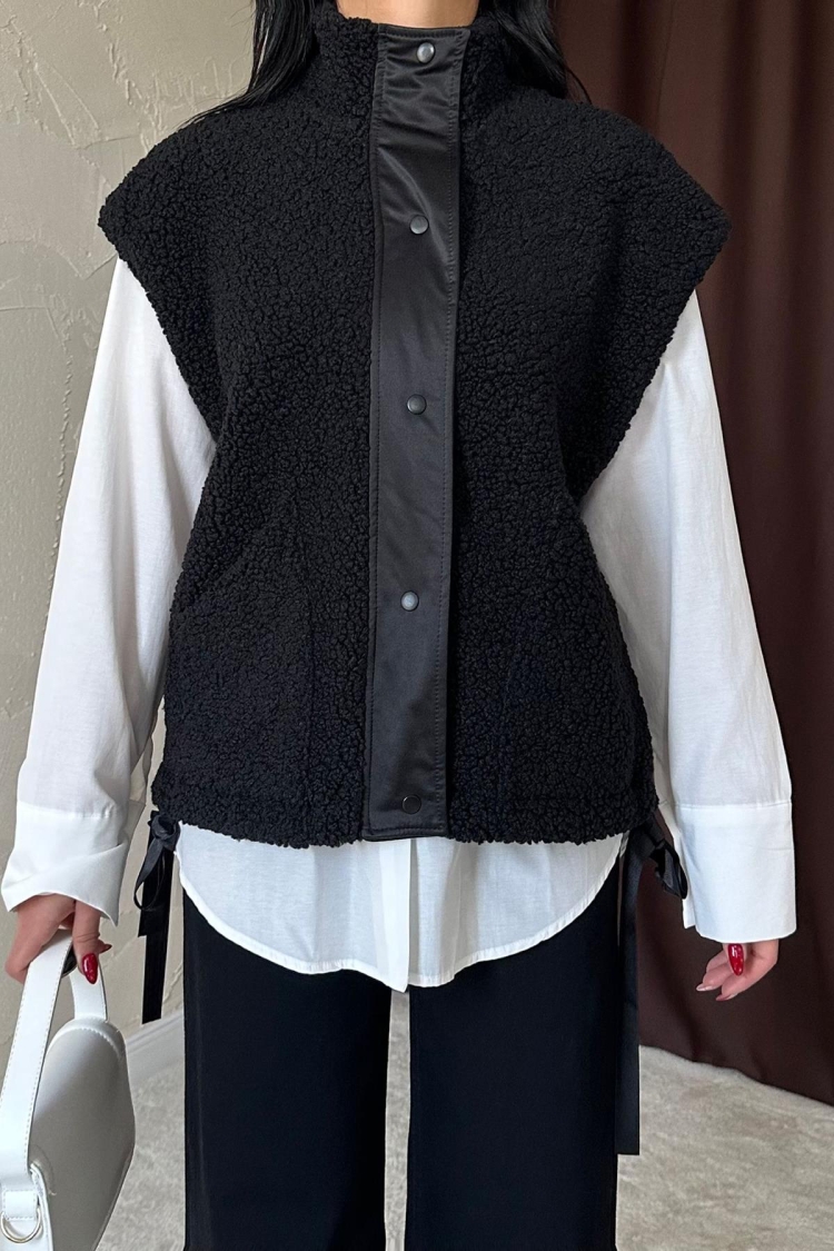 Side Tied Vest - Black