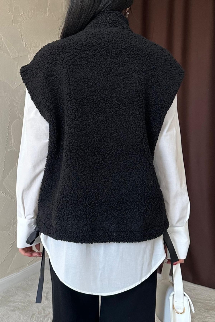 Side Tied Vest - Black