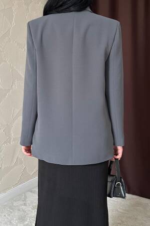 Blazer Jacket - Smoke - Elisa - Globality Store - Women Clothes Wholesale Turkey