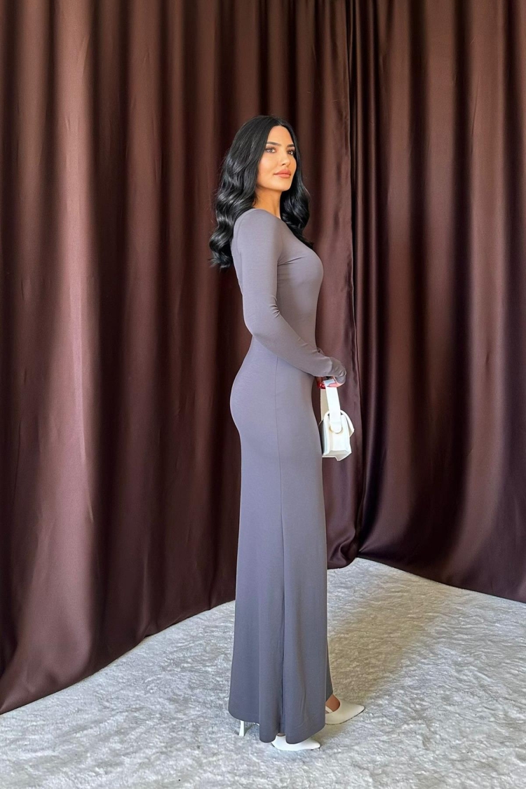Bodycon Long Dress - Gray