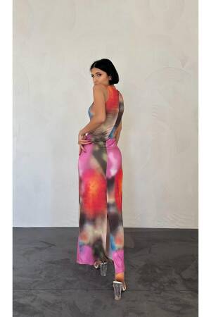 Batik Patterned Dress - Elisa - Globality Store - Women Clothes Wholesale Turkey