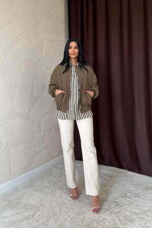 Patchwork Bomber Jacket - Elisa - Globality Store - Women Clothes Wholesale Turkey