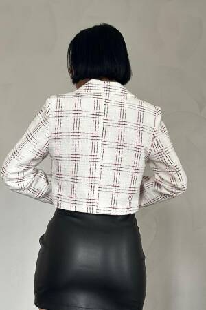Patterned Crop Jacket - Elisa - Globality Store - Women Clothes Wholesale Turkey