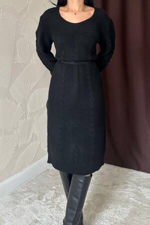 Belted Knit Dress - Elisa - Globality Store - Women Clothes Wholesale Turkey