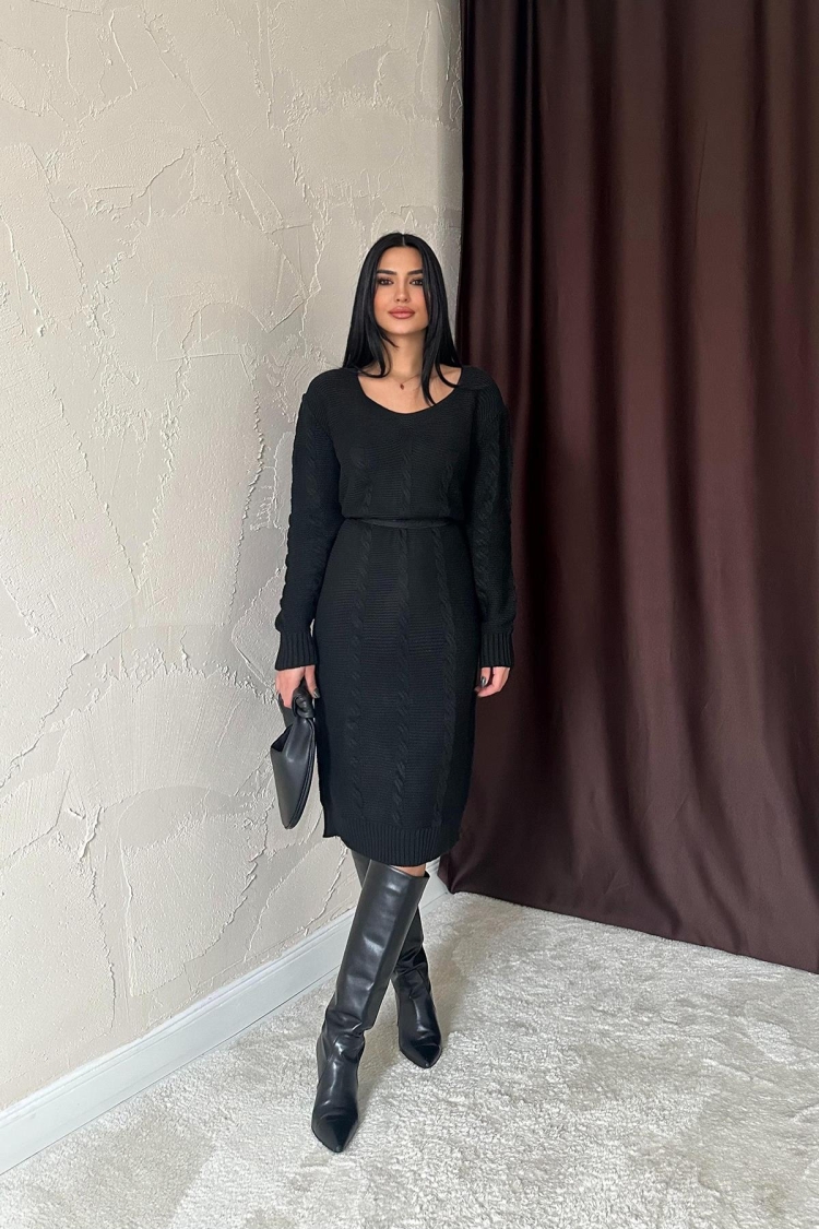 Belted Knit Dress