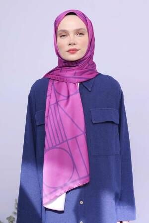 -purple Zigzag Cotton Jacquard Shawl - Allday - Globality Store - Women Clothes Wholesale Turkey