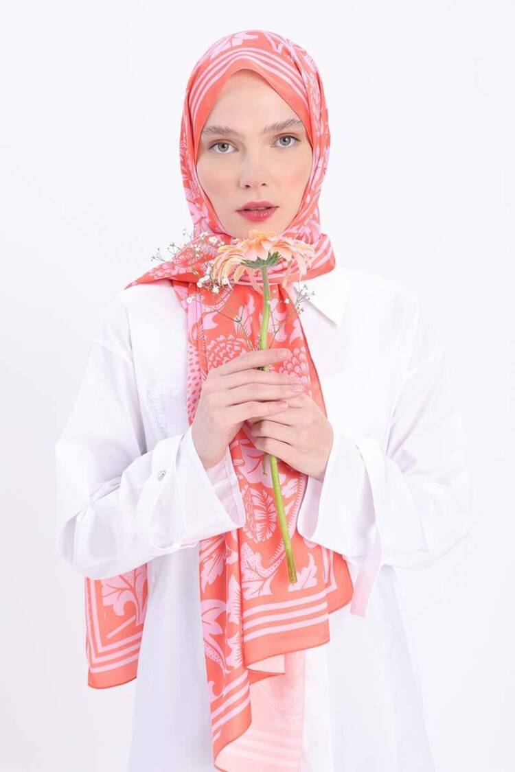 -pink Zigzag Cotton Jacquard Shawl - Allday - Globality Store - Women Clothes Wholesale Turkey