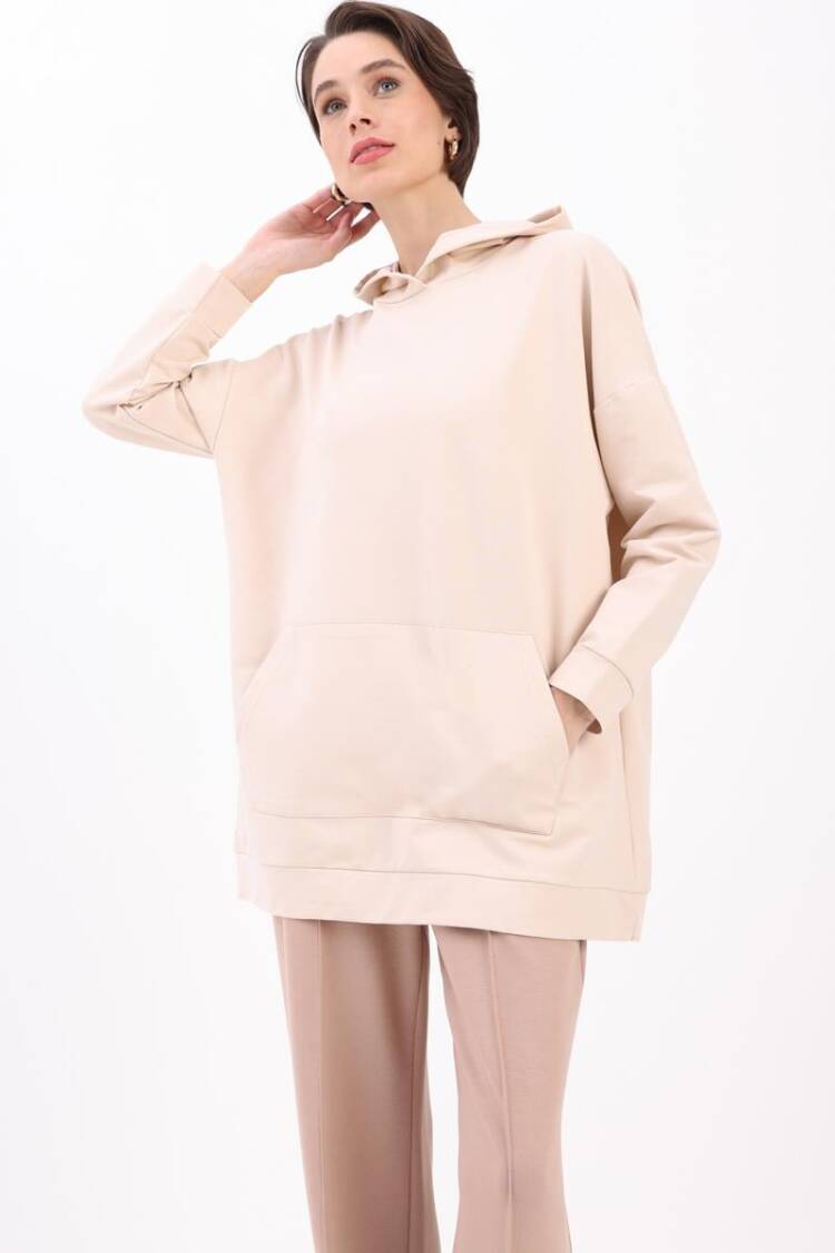 Hooded Sweat Tunic - Allday - Globality Store - Women Clothes Wholesale Turkey