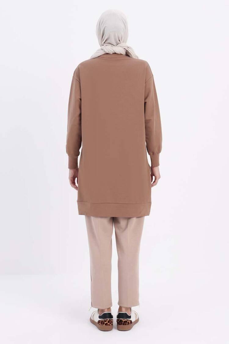 Ornamental Zippered Sweat Tunic