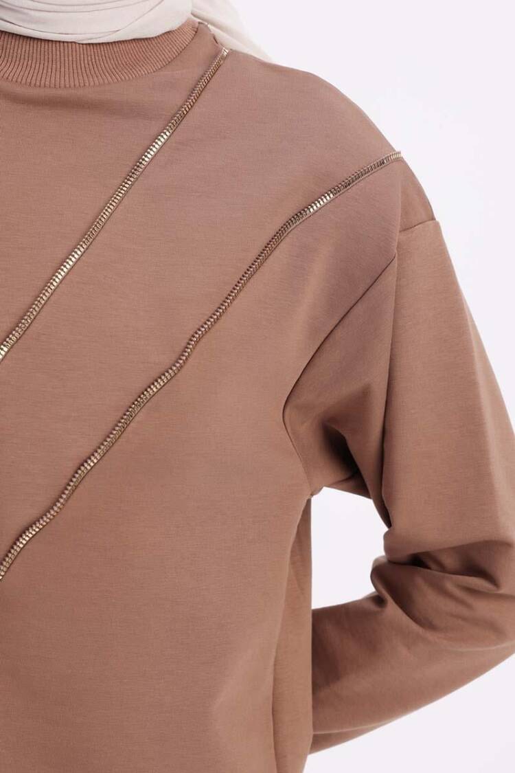Ornamental Zippered Sweat Tunic