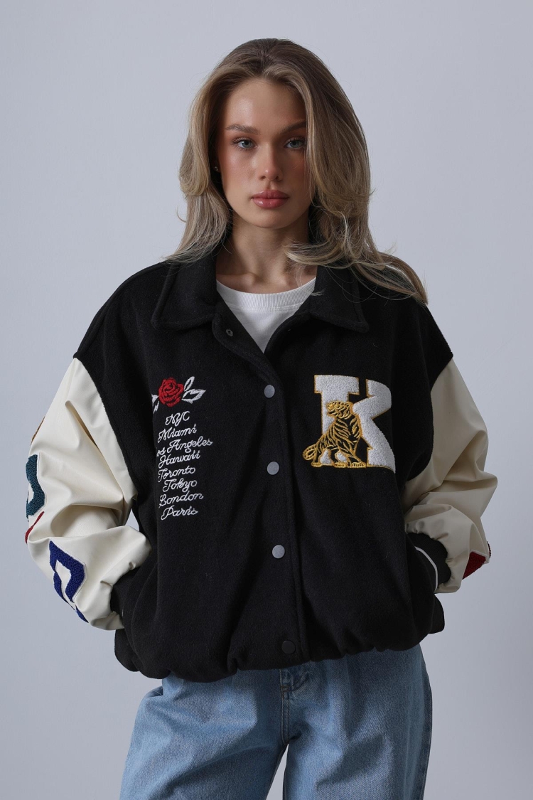 Cachet Biker Jacket - - Black - Reyon - Globality Store - Women Clothes Wholesale Turkey