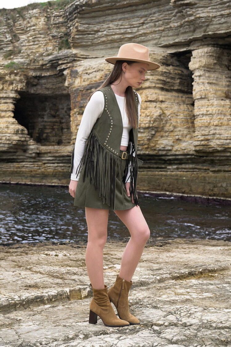 Tassel Drop Vest - Topshow - Globality Store - Women Clothes Wholesale Turkey