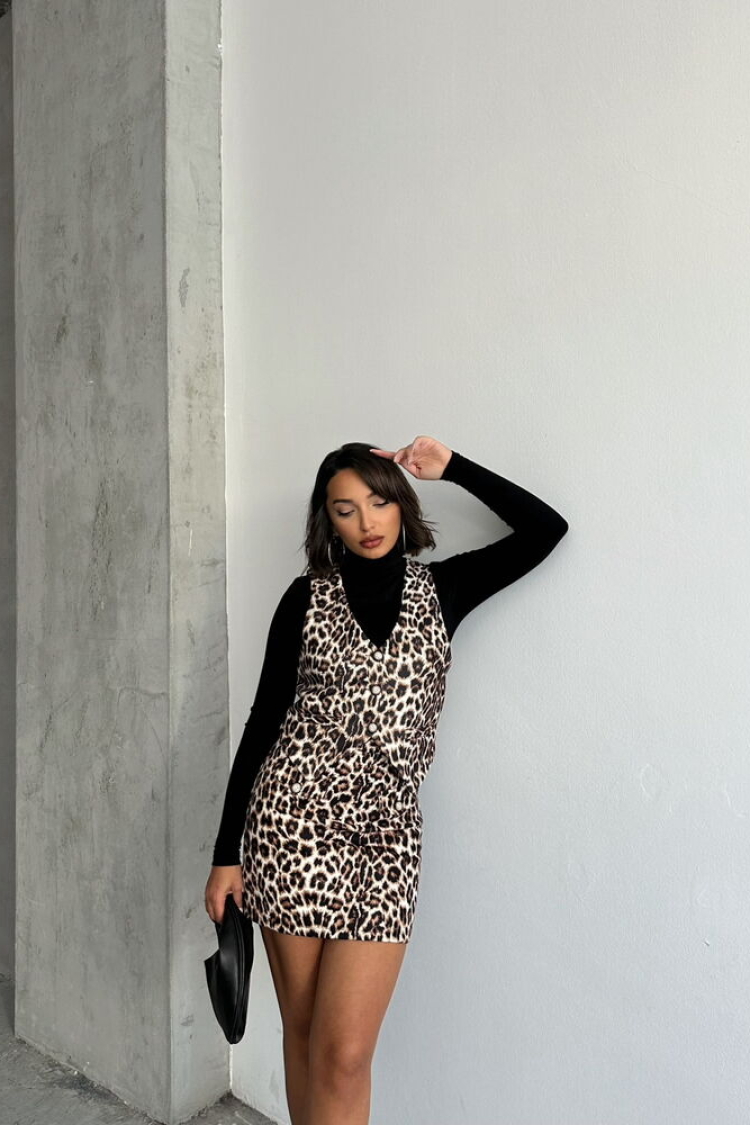 Leopard Patterned Cachet Vest