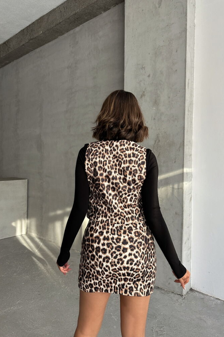 Leopard Patterned Cachet Vest