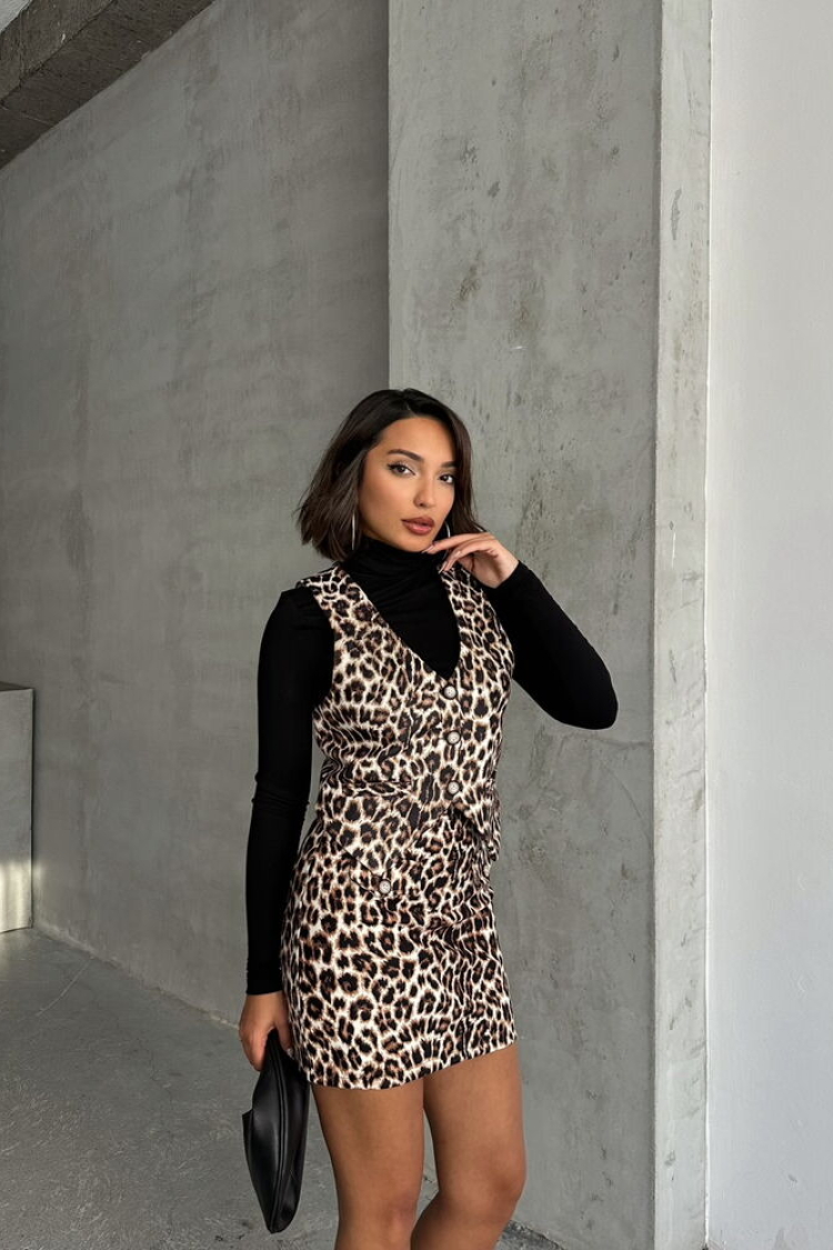 Leopard Patterned Cachet Vest