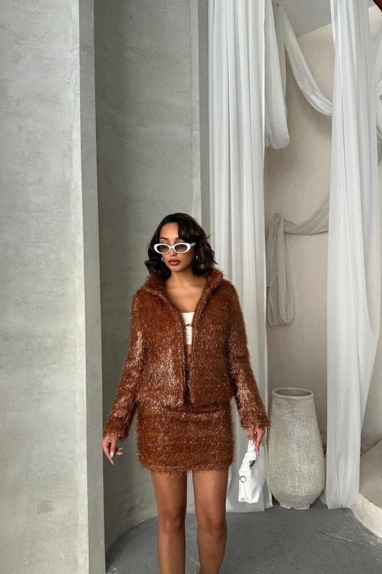 Glittery Fringed Coat