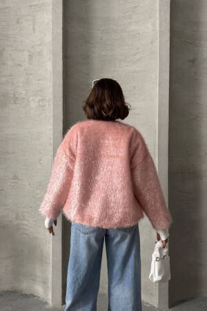 Glittery Fringed Cardigan - Powder - Topshow - Globality Store - Women Clothes Wholesale Turkey