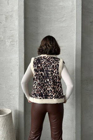 Leopard Print Plush Vest - Topshow - Globality Store - Women Clothes Wholesale Turkey