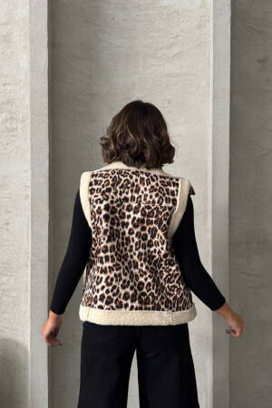 Leopard Print Plush Vest - Topshow - Globality Store - Women Clothes Wholesale Turkey