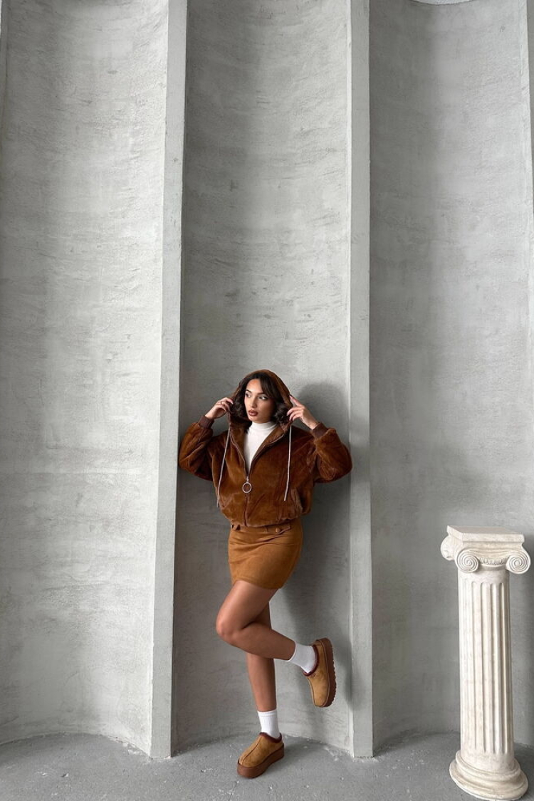 Plush Coat - Tan
