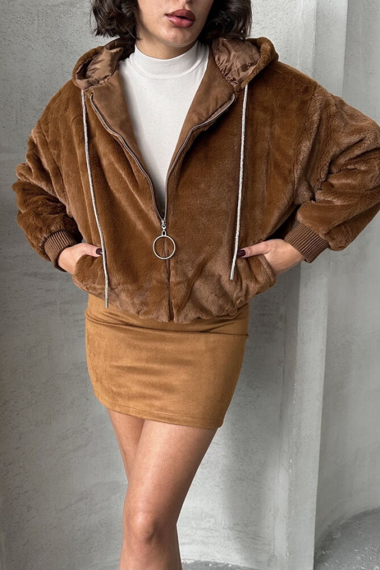 Plush Coat - Tan