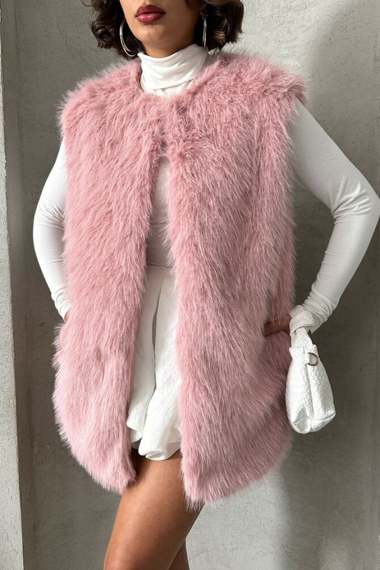 Furry Vest - Powder