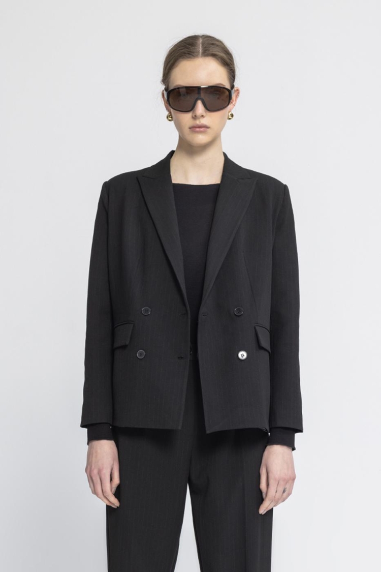 Double-breasted Blazer Jacket - Black