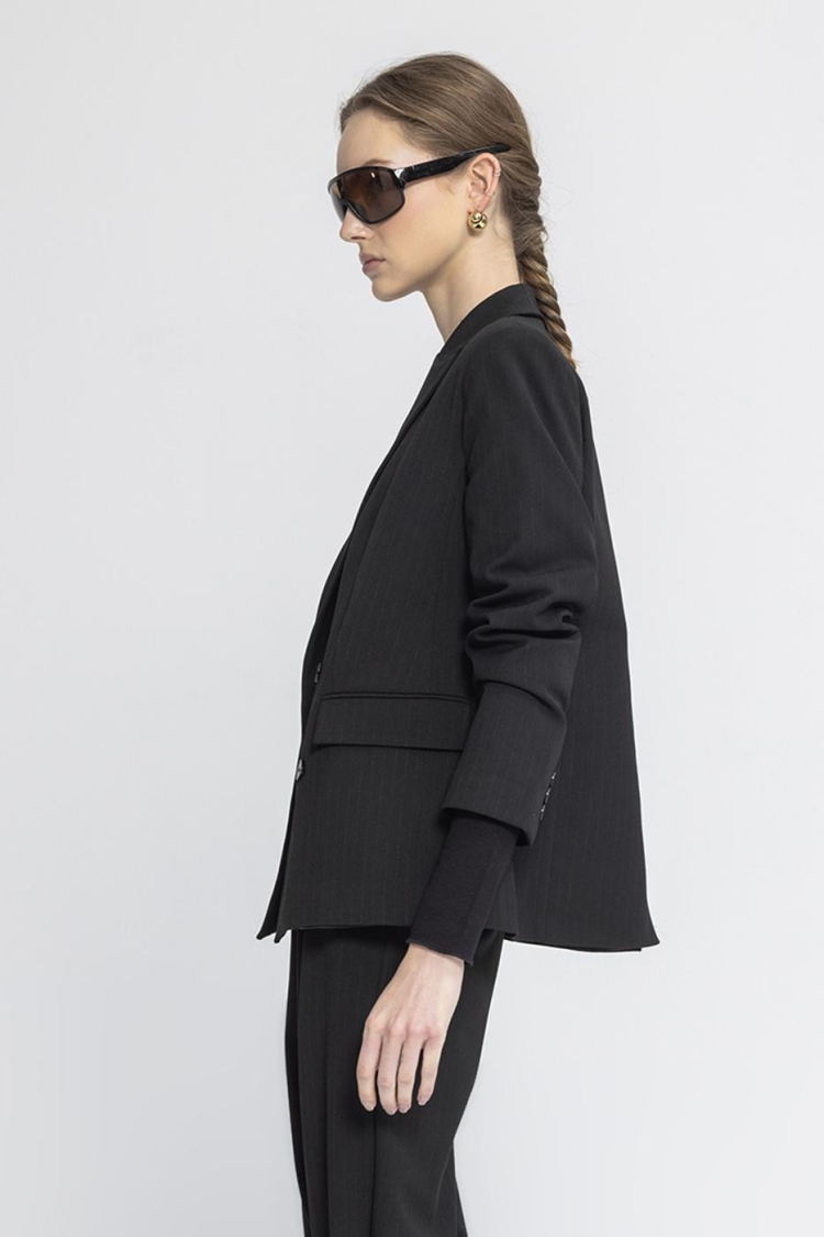 Double-breasted Blazer Jacket - Black