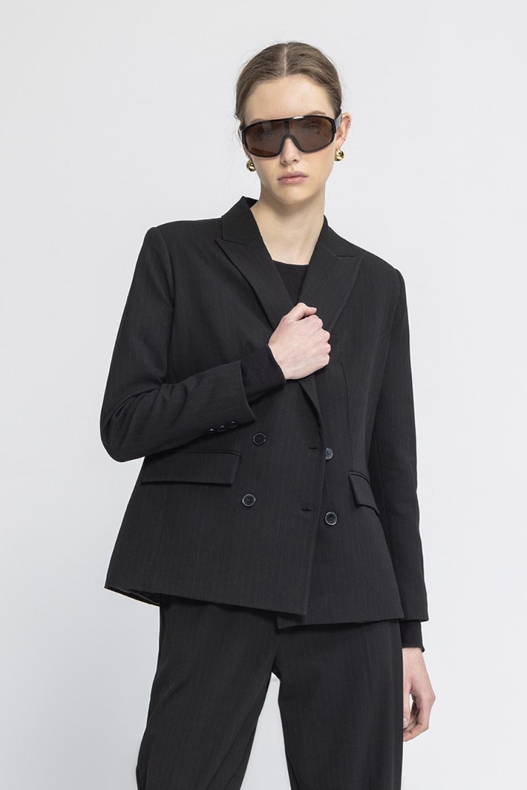 Double-breasted Blazer Jacket - Black
