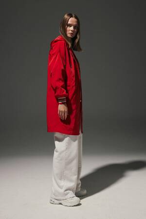 Hooded Long Women's College Trench Coat - Levure - Globality Store - Women Clothes Wholesale Turkey
