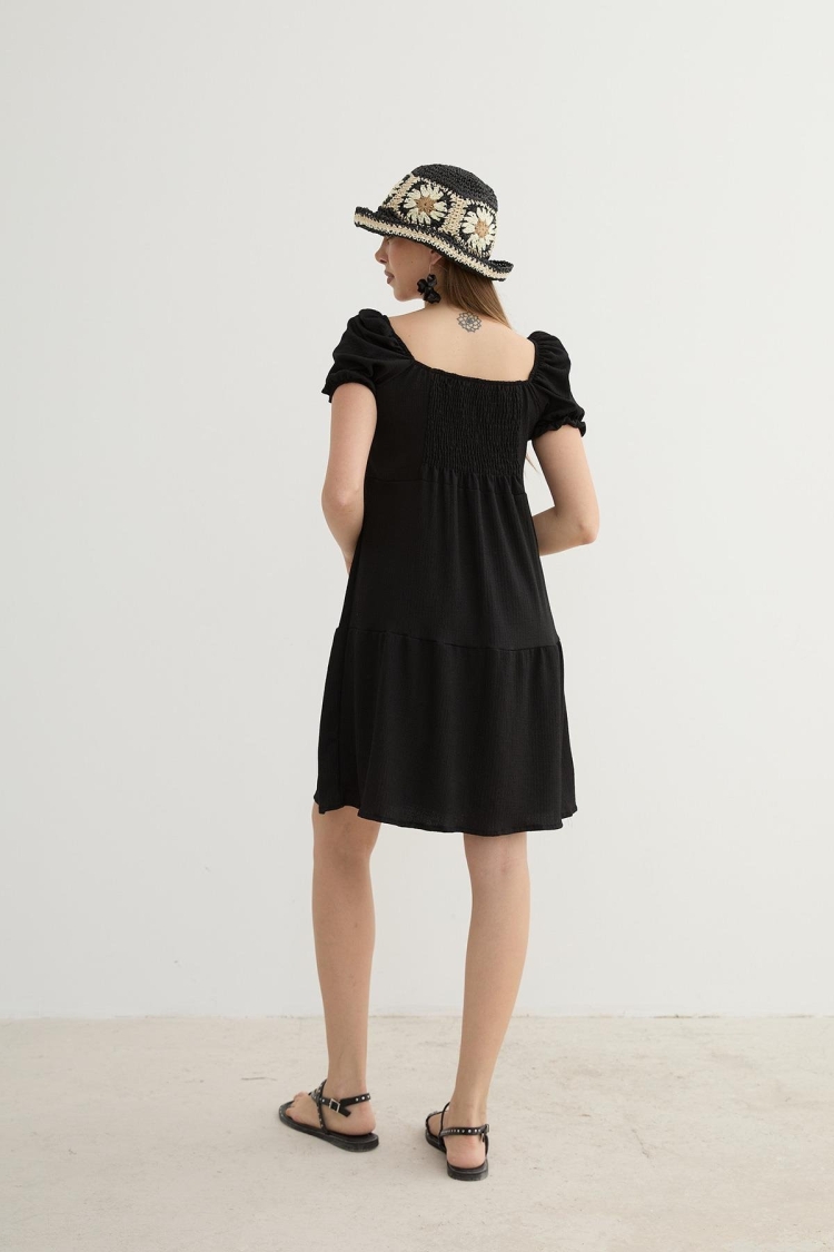 Watermelon Sleeve Detailed Short Dress