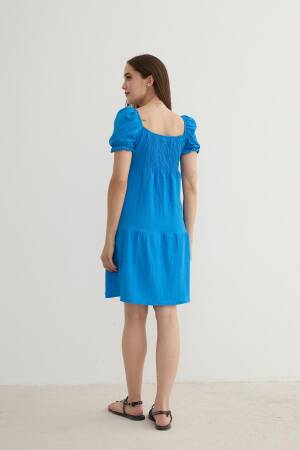 Watermelon Sleeve Detailed Short Dress Saks - Levure - Globality Store - Women Clothes Wholesale Turkey