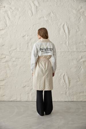 Back Print Detailed Buttoned Trench Coat - Levure - Globality Store - Women Clothes Wholesale Turkey