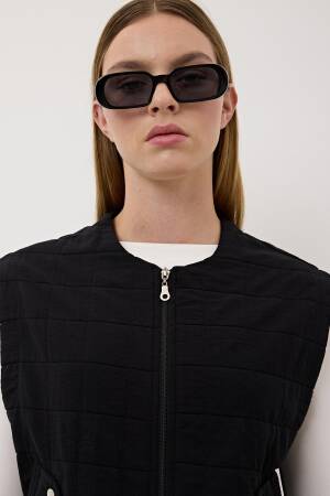 Women's Snap Detail Zipper Patterned Vest - Levure - Globality Store - Women Clothes Wholesale Turkey