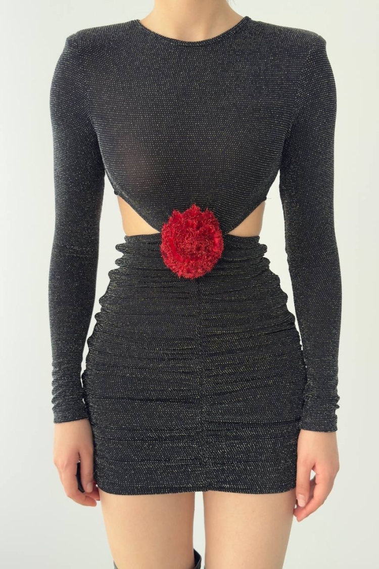 Yellow Rose Detailed Dress